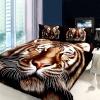 Black Brown and White Animal Themed Tiger Print Jungle Tales Full Size Kids Bedroom Bedding Sets