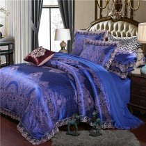 Sapphire Blue and Gold Indian Pattern Exotic Noble Excellence Western Style Royal Style Full, Queen Size Bedding Sets