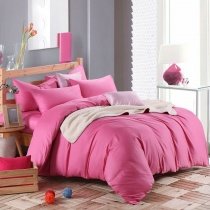 Plain Hot Pink Solid Color Simply Shabby Chic Girls Twin, Full, Queen Size Bedding Sets