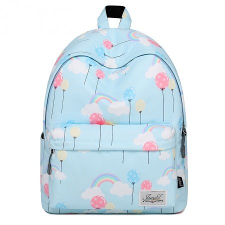 Sewing Pattern Oxford Junior Preppy Book Bag Colorful Balloon Cloud Rainbow Star Print Girls Middle School Backpack