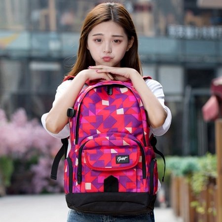 Oversized Oxford Senior Large Preppy Campus Book Bag Colorful Geometric Mosaic Print Girls Anti Theft High School Backpack