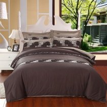 Masculine Shabby Chic Embroidered Retro Adults Full, Queen Size Bedding Sets