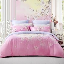 Pastel Pink and White Flower Country Chic Full, Queen Size Bedding Sets
