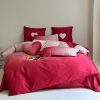 Red Fancy Ombre Style Girly Full, Queen Size Bedding Sets