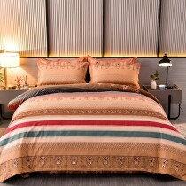 Fancy Stripe Traditional Style Full, Queen Size Bedding Sets