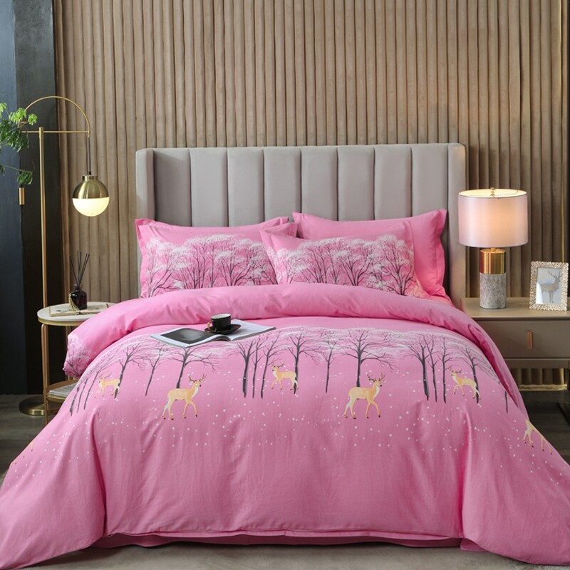 Beautiful Tree and Deer Pastel Twin, Full, Queen Size Bedding Sets