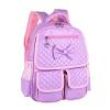 Embossed Lavender Purple Patent Leather Cute Bow Girls School Backpack Stylish Plaid Durable Sewing Pattern Preppy Book Bag