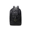Durable Black Faux Leather Embossed Wolf Head Large Travel Backpack Vintage Punk Rock and Roll Spike Rivet Studded School Campus Book Bag