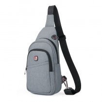 Waterproof Silver Gray Oxford Masculine Men Crossbody Shoulder Chest Bag Hipster Sewing Pattern Casual Travel Hiking Sling Backpack