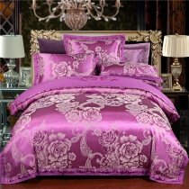 Fancy Purple and Silver Beautiful Floral Pattern Garden Images Paisley Pop Elegant Girls Full, Queen Size Bedding Sets