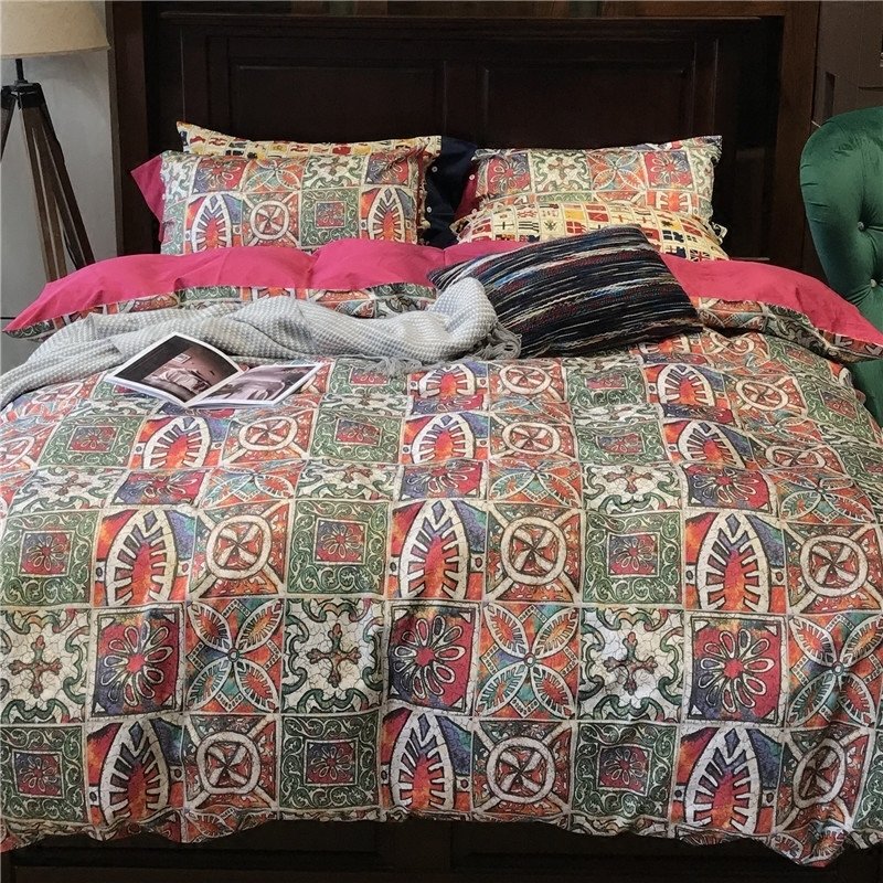 Native American Vintage Patchwork Shabby Chic Full, Queen Size Bedding Sets