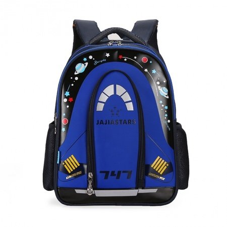 Black Royal and Blue Oxford Boys Pupil Preppy Book Bag Monogrammed Outer Space Galaxy Print School Campus Backpack