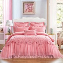 Soft Pink Elegant Bridal Glam Style Beautiful Full, Queen Size Bedding Sets