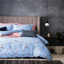 Light Blue Green and Brown Leopard and Flower Print Tropical Hawaiian Jungle Safari Animal Themed Full, Queen Size Bedding Sets