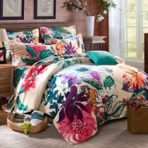 Tropical Flower Print Exotic Unique Style Full, Queen Size Bedding Sets