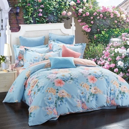 Bright Country Chic Flower Print Rustic Chic Full, Queen Size Bedding Sets