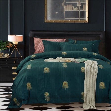 Unique Feather Print Simply Modern Chic Masculine Full, Queen Size Bedding Sets