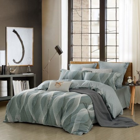Hipster Trendy Abstract Style Curve Stripe Full, Queen Size Bedding Sets