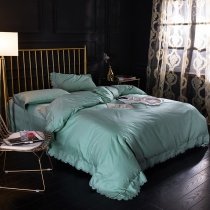 Boutique Mint Green Scalloped Gorgeous Full, Queen Size Bedding Sets