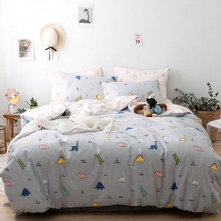 Cartoon Dinosaur Jungle Safari Cartoon Animal Twin, Full Size Bedding Sets