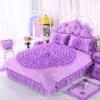 Violet Princess Style Ruffled Design Elegant Girls Trendy Feminine Feel 100% Cotton Twin, Full, Queen Size Bedding Sets