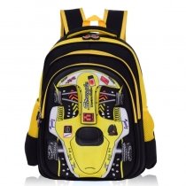 Punk Style Waterproof Black White Yellow Nylon Cool Boys School Backpack Personalized Racing Car-shaped Pupil Preppy Campus Book Bag