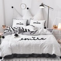 Hipster Black and White Plaid Print Monogrammed Simply Chic Vogue Teens Twin, Full, Queen Size Bedding Sets