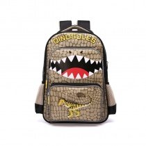 Tan Brown Oxford Boys Pupil Preppy School Book Bag Personalized Animal Dinosaur Print Kids Campus Backpack