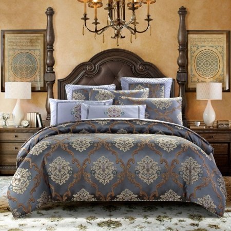 Dark Gray Beige and Burnt Orange Indian Tribal Print Vintage Shabby Chic Bohemian Style Full, Queen Size Bedding Sets