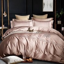 Light Tan Tree and Chevron Stripe Print Luxurious Embroidered Simply Chic Full, Queen Size Bedding Sets