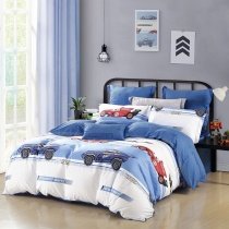 Boys Funky Racer Car Print Twin, Full, Queen Size Bedding Sets