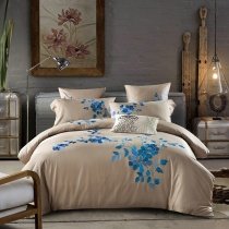 Vintage Flower Simply Luxury Embroidered Full, Queen Size Bedding Sets