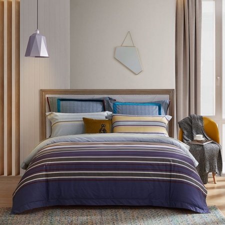 Simply Rugby Stripe Shabby Chic Masculine Soft Full, Queen Size Bedding Sets