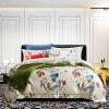 Gray White and Beige Flower Modern Country Chic Full, Queen Size Bedding Sets
