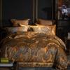 Brown and Gold Glam Royal Style Moroccan Tribal Themed Vintage Full, Queen Size Bedding Sets