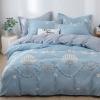 Sky Blue and Gray Gothic Pattern Victorian Style Mid-Century Modern Style Twin, Full, Queen Size Bedding Sets