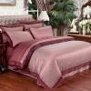 Sienna and Puce Abstract Design Luxurious Old Fashion Durable Jacquard Satin Full, Queen Size Bedding Sets for Adult