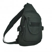 Solid Black Waxed Canvas Masculine Men Crossbody Shoulder Chest Bag Durable Sewing Pattern Zipper Travel Hiking Cycling Sling Backpack
