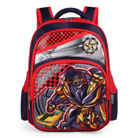 Black and Red Oxford Cool Boys Pupil Preppy Book Bag Personalized Cartoon Character Kids School Campus Backpack