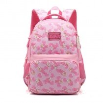 Blush White and Hot Pink Oxford Girls Pupil School Book Bag Cute Animal Rabbit Heart Polka Dot Print Kids Campus Backpack
