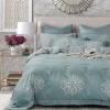 Sage Green White and Light Tan Geometric and Victorian Gothic Print Retro Shabby Chic Adults Full, Queen Size Bedding Sets