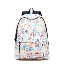 Punk Rock and Roll Style Polyester Senior Preppy High School Campus Book Bag Colorful Monogrammed Girls Anti Theft Casual Travel Backpack