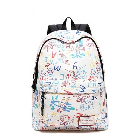 Punk Rock and Roll Style Polyester Senior Preppy High School Campus Book Bag Colorful Monogrammed Girls Anti Theft Casual Travel Backpack