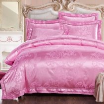 Vogue Hot Pink Floral and Paisley Pattern Elegant Girls Sequin Satin Full, Queen Size Bedding Sets