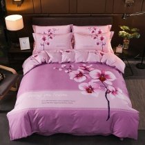 Rose Pink Peach Blossom Print Pastel Style Elegant Girls Bedding Sets