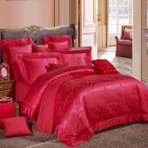 Sequin Asian Inspired Flower Wedding Style Full, Queen Size Bedding Sets