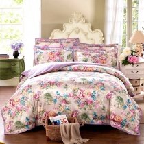Beautiful Wildflower Asian Inspired Boutique Full, Queen Size Bedding Sets