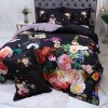 Luxury Vintage Flower Black Full, Queen Size Bedding Sets