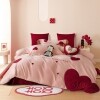 Love Heart Noble Wedding Style Full, Queen Size Bedding Sets