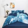 Blue and White Sea Wave Ocean Scene Coastal Style Glam Full, Queen Size Bedding Sets